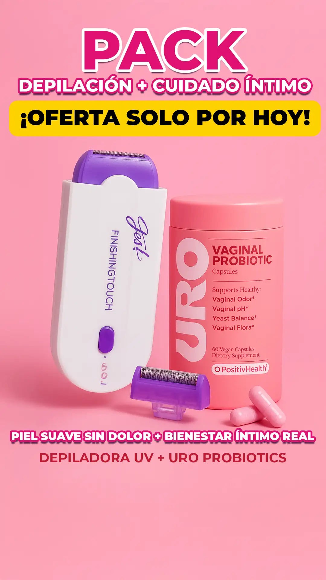 💖Dúo Perfecto: Depiladora UV + Uro Probiotics🌸✨